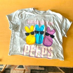 Light blue, made for boy/girl, perfect for Easter. Says XL but fits a small or M